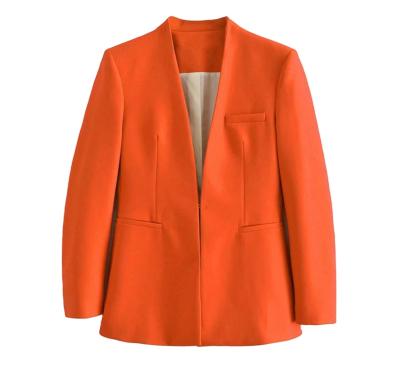 China Anti-Wrinkle Women Solid Color Blazers Suits Casual Loose Ladies Long Sleeve Women Blazer for sale