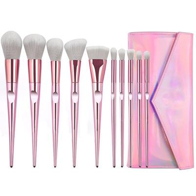 China Angular Blush Makeup Brush Thumb Powder Rod Makeup Brush Set Makeup Tool With Laser Bag for sale