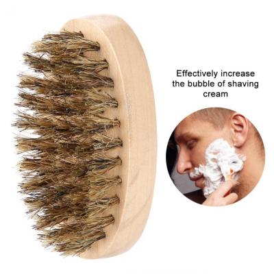 China Soft Shaving Brush Men Beard Brush With Handle Oval Bamboo Beard Tool Cleaning Shaving Brush for sale