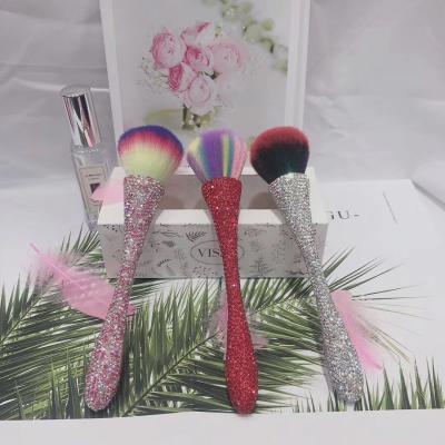 China Angular Blush 2021 Hot Sale Diamond Single Goblet Loose Powder Blush Brush With Bling Handle Makeup Brush for sale