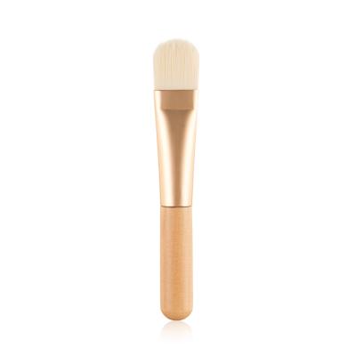 China Angular Blush Single Handle Wood Cosmetic Brush Facial Mask Brush For Women Beauty for sale