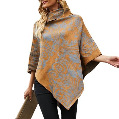 China Anti-wrinkle women's autumn and winter 2021 new wish side lapel thickened printed coat shawl sweater coat for sale