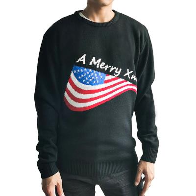 China wholesale Anti-wrinkle autumn winter knitted sweater Christmas custom pullover with jacquard pattern plus size men's sweater for sale