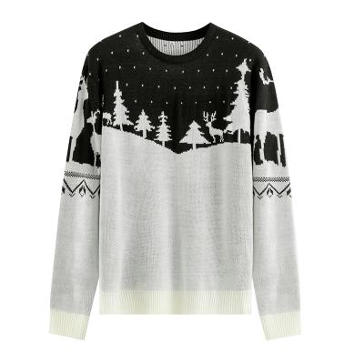 China Custom Plus Size Mens Knitted Sweater Winter Crewneck Anti-Wrinkle Knit Pullover OEM White Funny Ugly Christmas Sweater for sale