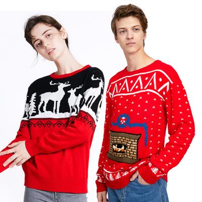 China wholesale Anti-wrinkle men and women plus size sweater OEM knit funny ugly Christmas sweater unisex Christmas holiday sweater for sale