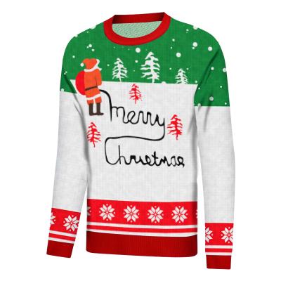 China Anti-Wrinkle OEM Men's Sweater Unisex Adult Knitted Christmas Jumper Custom Pullover Ugly Christmas Sweater for sale