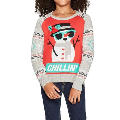 China Wholesale Man Girl Snow Rose Family Party Sweater Anti-wrinkle Christmas Sweater Kid Christmas Knitting Sweater for sale