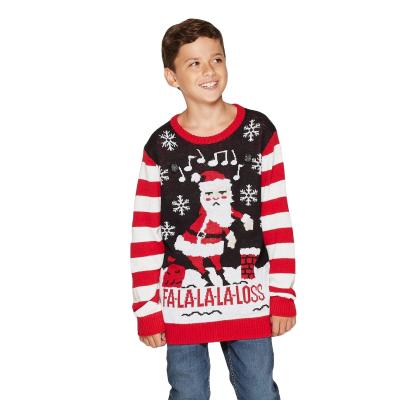 China custom made high quality cheap Christmas sweaters kids christmas sweaters Anti-wrinkle baby christmas elegant jacquard kids knitted sweater for sale