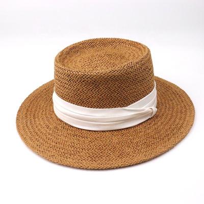 China 2021New Character High Quality Unisex For Adults Decoration Ribbon Beach Sun Straw Hats for sale