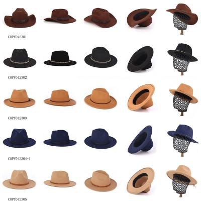 China New Jazz Fashion Autumn Winter Wool Felt Hat Men's Wide Brim Felted Hat Character Making Design Hot Sale Design for sale