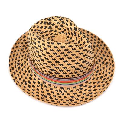 China Summer Unisex Straw Sun Hat Character Outdoor Soft Fedora Trendy Decorated 2021 Straw Hats Panama for sale