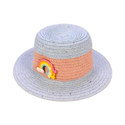 China Childish Design Sequins Anti-UV Protective Kids Sun Hats Macarone Striped Cute Style Colorful Hats Child Lovely for sale