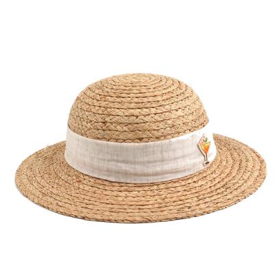 China Image Best Seller Summer Beach Top Hat With Big Bowknot For Kids for sale