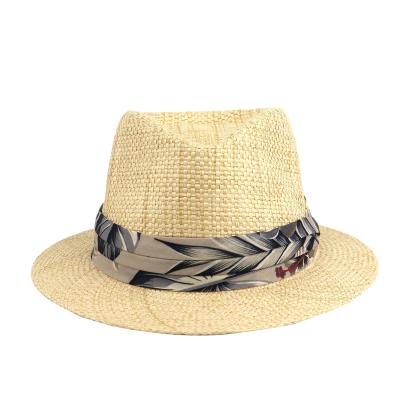 China Whole Image Sale Summer Beach Panama Straw Hat With Fashion Decoration For Women And Men for sale