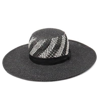 China Foldable Brim China Straw Floppy Hat Summer Different Color Cheap High Quality Big Character for sale