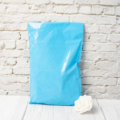 China Waterproof Thank You Blue Logo Poly Announcement Mailers Printed Courier Shipping Package Custom Poly Postage Bags for sale