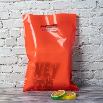 China Wholesale Recyclable Die Cut Plastic Die Cut Shopping Bags Logo Printing Gift Packaging Bag Recyclable Handle for sale