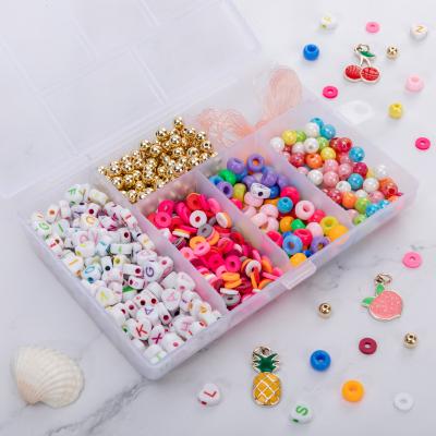 China Hot Selling Women Accessories Diy Low Price Promotion Gift Flat Round Polymer Clay Spacer Alphabet Beads for sale