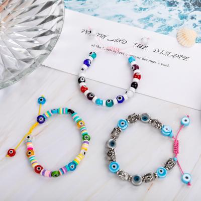 China CLASSIC Polymer Clay Heishi Disc Femme Bracelets For Women Boho Summer Beach Beaded Bad Jewelry Handmade Bracelet for sale