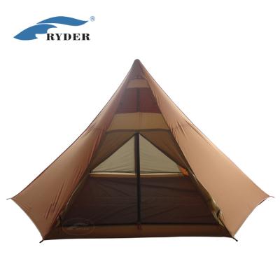 China Camouflage/Field Play Customized Large Eco-Friendly Non-PFC Tent Pyramid Single Wall REACH Certified Canvas Teepee Tent Pyramid High Quality for sale