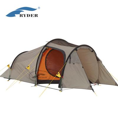 China Tube Type Tent Stake Double Layer Polyester 210T Custom Labeling Waterproof Windproof Rain Fly Camper Tent For Mountain Expedition Solution for sale