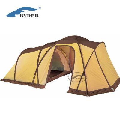 China Camouflage Game 4-6 Person/Field 4 Eco-Friendly PFC Free Recycled Fabric Of Large Season Tunnel Luxury Outdoor Fire Retardant Waterproof RPET Family Tent for sale