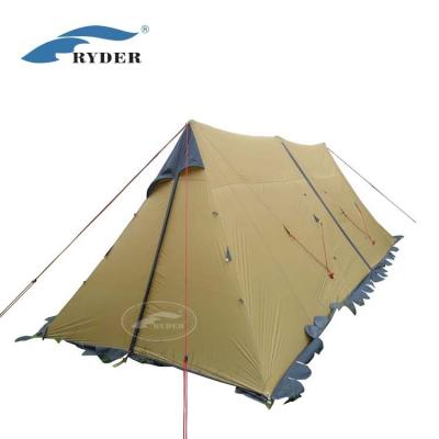 China Camouflage/Field Backcountry Logo Utility High Quality Compact Wedge A-Frame Waterproof Polyurethane Coated Camping Ridge Tent Custom Tent for sale