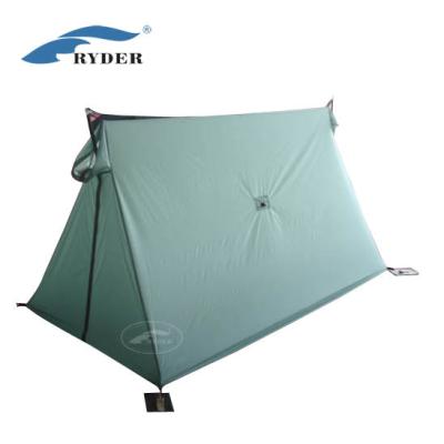 China Camouflage/Field Double Play A-Frame Ultralight Silicone Coating Raising 1-Person 3 Season High Quality Solo Wedge Quick Set Up Camper Ridge Tent for sale