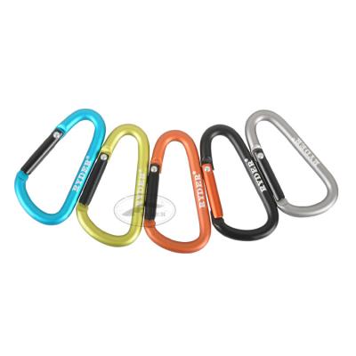 China Cheap Custom Metal Camping Spring D Shaped Karabiner Ring Not Mounting Aluminum Mini Carabiner Keychain for sale