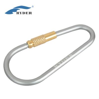 China Healthcare Aluminum Shape D Wire Door Carabiner Hook , Carabiner Climbing for sale