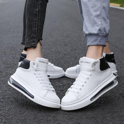 China Men High Top Loafer Anti-odor Casual Shoes Men's Flatform Leather Sneakers Shoes White Sports Shoes for sale