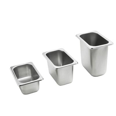 中国 Hotel Buffet Food Equipment in Stock Stainless Steel Gastronorm GN 1/9 Food Storage Pans for Hotel Buffet Food US Steam Vulcanizer 販売のため