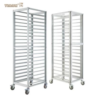 Cina Modern Desgin Hotel Equipment Restaurant Folding Aluminum Sheet Pan Rack GN Pan Bakery Tray Rack Trolley in vendita