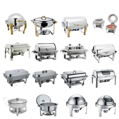 China Keeping Food Hot/Easy To Clean Equipment Buffet Server Commercial Food Warmer Stainless Steel Chafing Dish For Wedding à venda