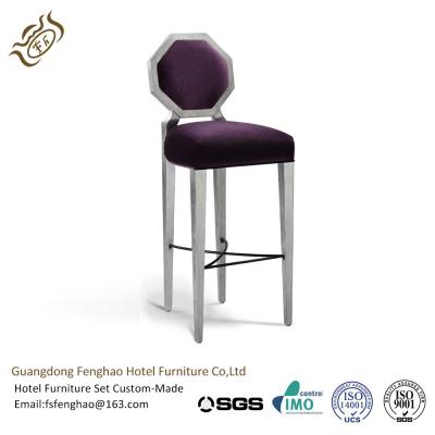 China Fabric Gorgeous Hotel Bar Stools Trendy Modern Wood Colorful Bar Stools for sale