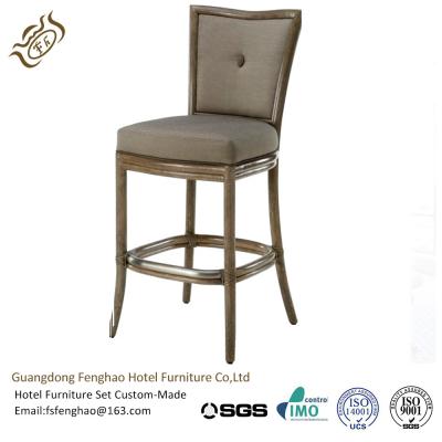 China Square Back Comfortable High Oak Hotel Bar Stools For Restaurant for sale