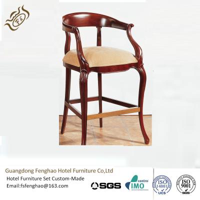 China Wooden High Bar Stools With Arms Upholstery For Bar Furniture And Bistro Furniture for sale