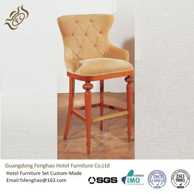 China Wood Bar Chair With Leather Seat , Plywood High Back Bar Stools for sale