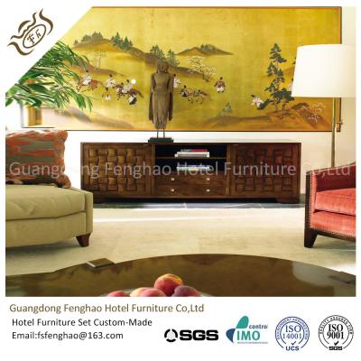 China Villa Walnut Hallway Rustic Wood Console Table TV Cabinet  Handmade Large Size for sale