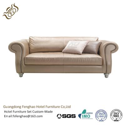 China Modern Cream PU Leather Couch Corner Sofa Set / Leather Sectional Sofa for sale