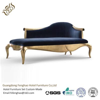 China Luxury Gilding Upholstered Indoor Chaise Lounge Chair For KTV / Hotel Lobby for sale