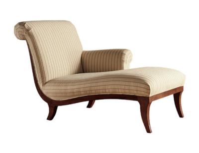 China Fairshaped Fabric Stripe Indoor Chaise Lounge Chair / Comfortable Chaise Lounge for sale