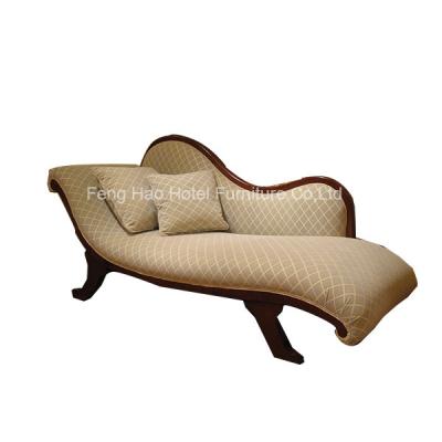 China Antique Fabric Reclining Indoor Chaise Lounge Chair Wood Hand Carved for sale