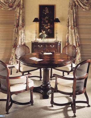 China Wood Mahogany Round Restaurant Hotel Dining Table With Chair for sale