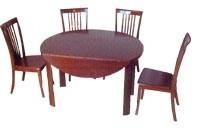 China Modern  Cherry Veneer Restaurant Round Table With Chair Set , Dining Room Tables for sale