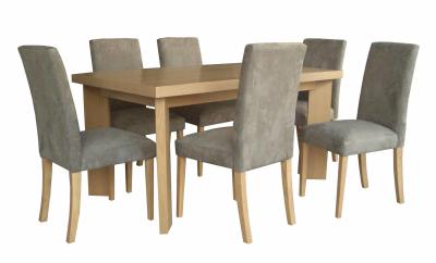 China Nordic Style Ash Wood Veneer Uphostery Hotel Dining Table With Six Chair for sale