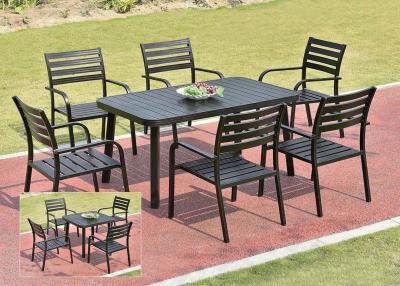 China Garden Metal Dining Set / Cast Aluminum Outdoor Furniture Table And Chair for sale