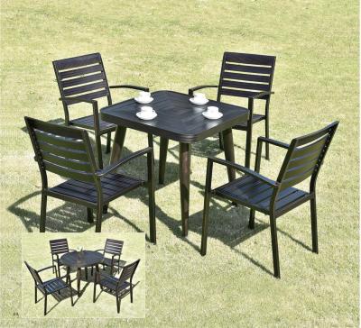 China Waterproof Garden Metal Dining Set / Cast Aluminum Outdoor Furniture Table And Chair Set for sale