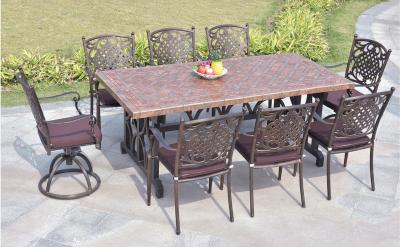 China Leisure  Garden Cast Aluminum 8 Seater Outdoor Furniture Table And Chair Set Garden Furniture for sale