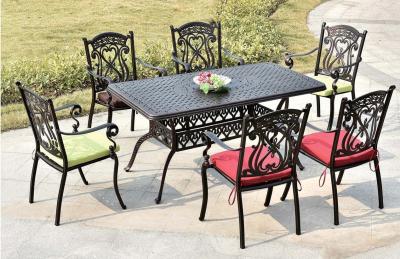 China Leisure  Garden Cast Aluminum 6 Seater Outdoor Furniture Table And Chair Set Garden Furniture for sale